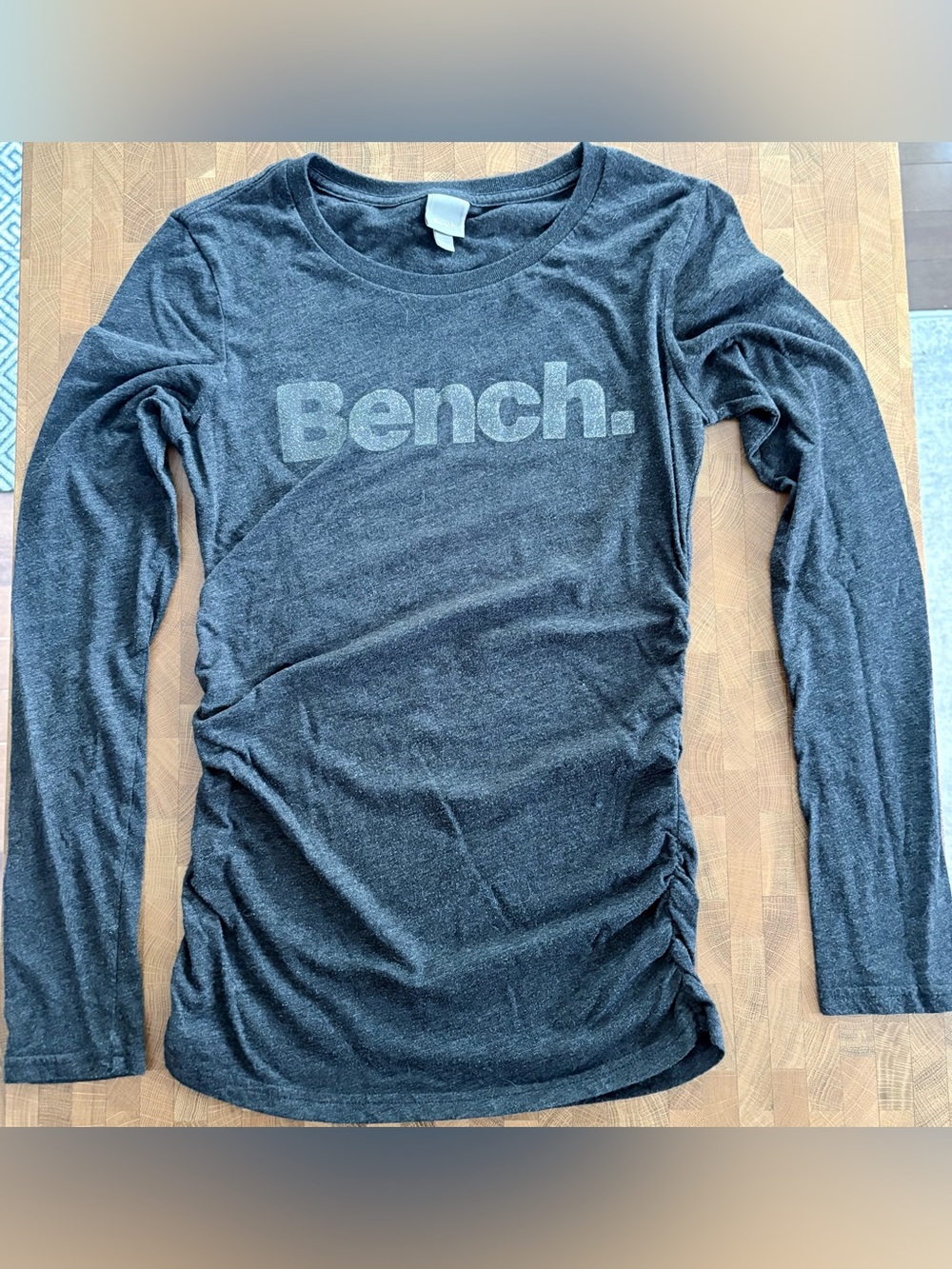 Bench Women's Long Sleeve Black Logo Top size small